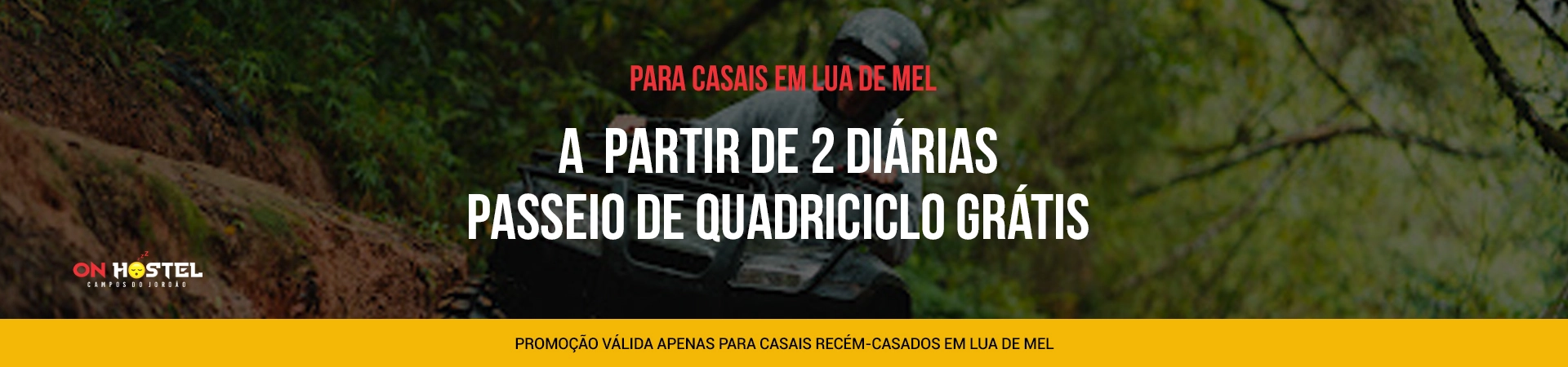 A partir de 2 diárias passeio de quadriciclo grátis